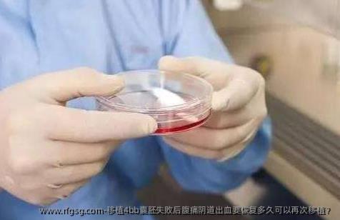 移植4bb囊胚失败后腹痛阴道出血要恢复多久可以再次移植？