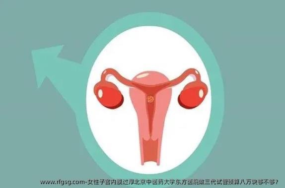 女性子宫内膜过厚北京中医药大学东方医院做三代试管预算八万块够不够？